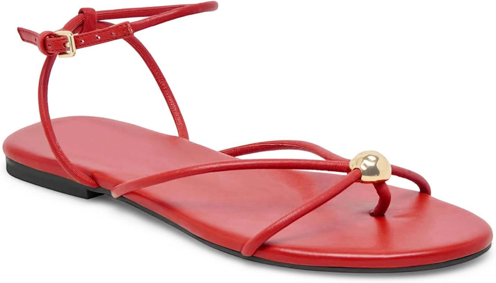 Strappy Flat Sandals for Women Comfortable Open Round Toe Sandals Dressy Beach Thong Flip Flop Sl... | Amazon (US)