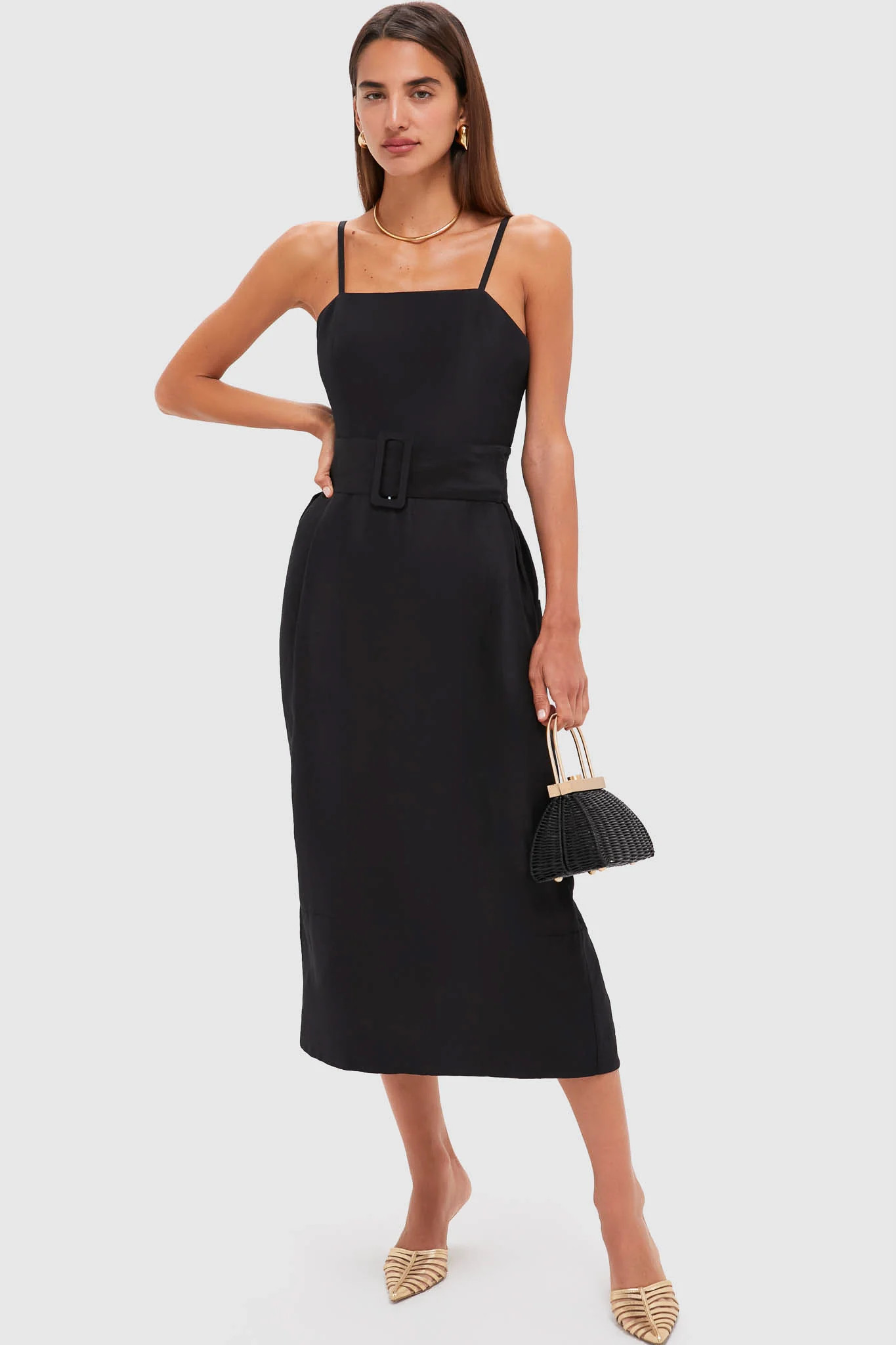 Black Artichoke Dress with Belt | Tuckernuck (US)
