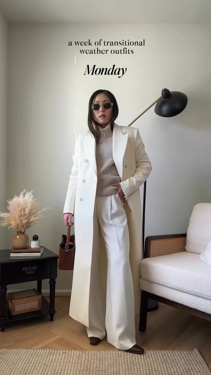 ONE 5’2 girl, SEVEN transitional weather outfit ideas 💡 perfect for the office or dressed up to go out! | Do you catch my theme? I love having a heavy focus on elevating basics 😉 when you have a versatile foundation, it’s all smooth sailing from then on out! 📣 Save this bundle of work week outfits for the next time the weather can’t seem to decide what to do! 🌧️ #capsulewardrobeblogger #chicoutfit #pintereststyle #petitestyle #transitionalstyle transitional outfits, spring outfit ideas, elevated basics, how to style petite outfits