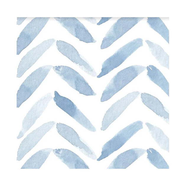 Parker Chevron Wallpaper in Ocean | Cailini Coastal