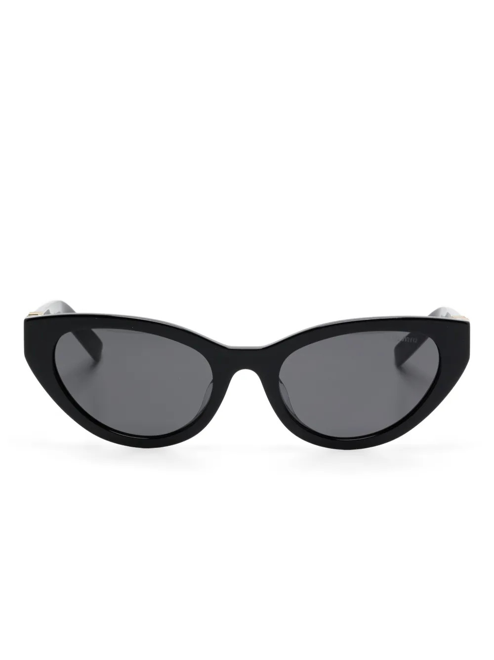 Miu Miu Eyewear logo-plaque Sunglasses | Black | FARFETCH | Farfetch Global