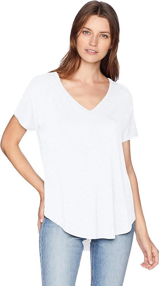 Amazon Brand - Daily Ritual Women's Jersey Short-Sleeve V-Neck Longline T-Shirt | Amazon (US)