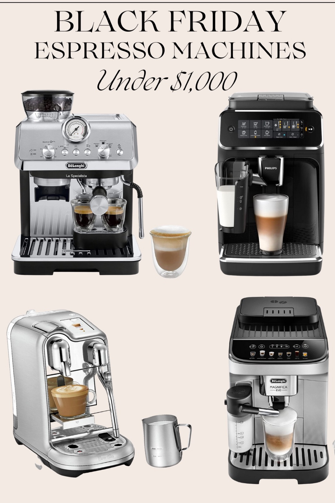 Black Friday espresso machines under $1000! Each one of these espresso machines is on sale for under $1000 during Amazon black Friday!

#LTKsalealert #LTKhome #LTKfamily