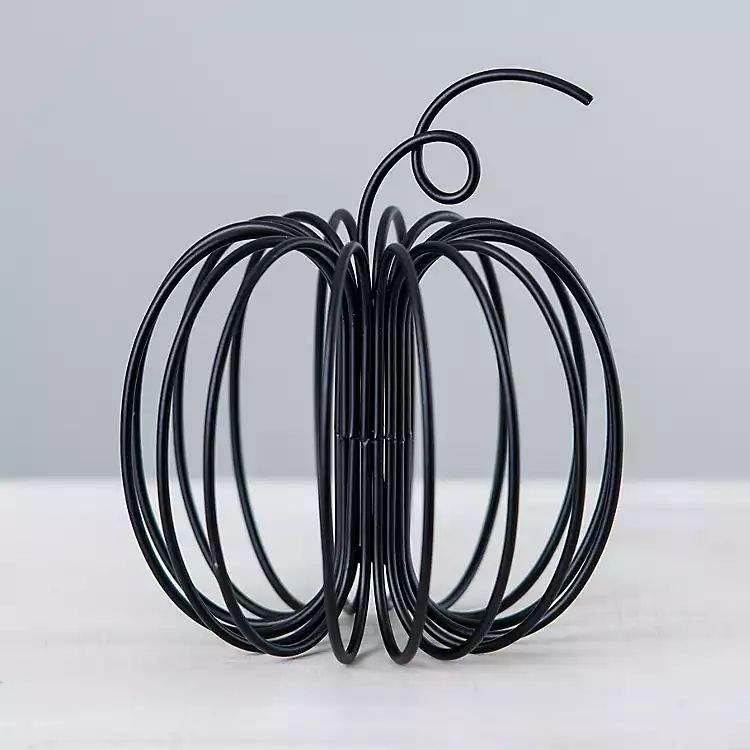 New! Black Wire Pumpkin Statue, 7 in. | Kirkland's Home