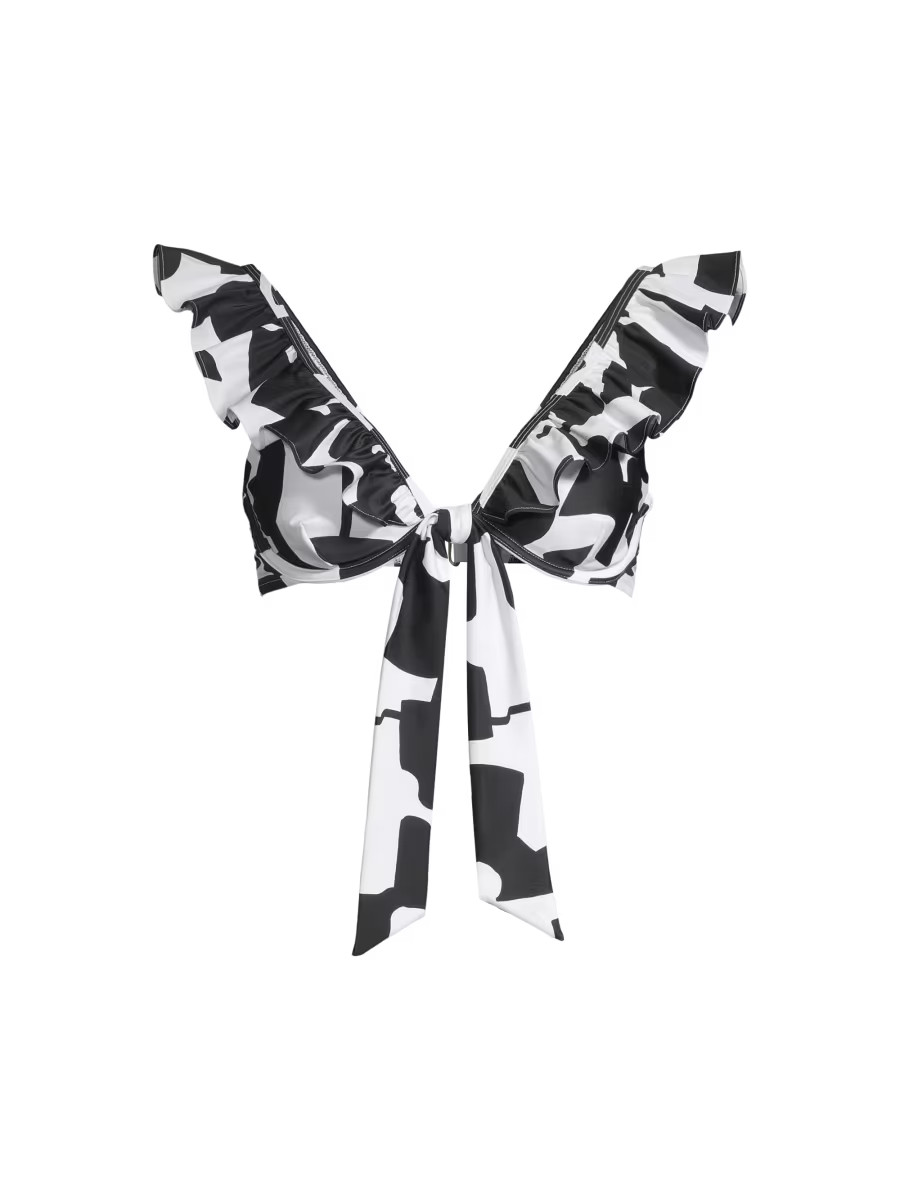 Ruffled Tie-Front Bikini Top | Saks Fifth Avenue