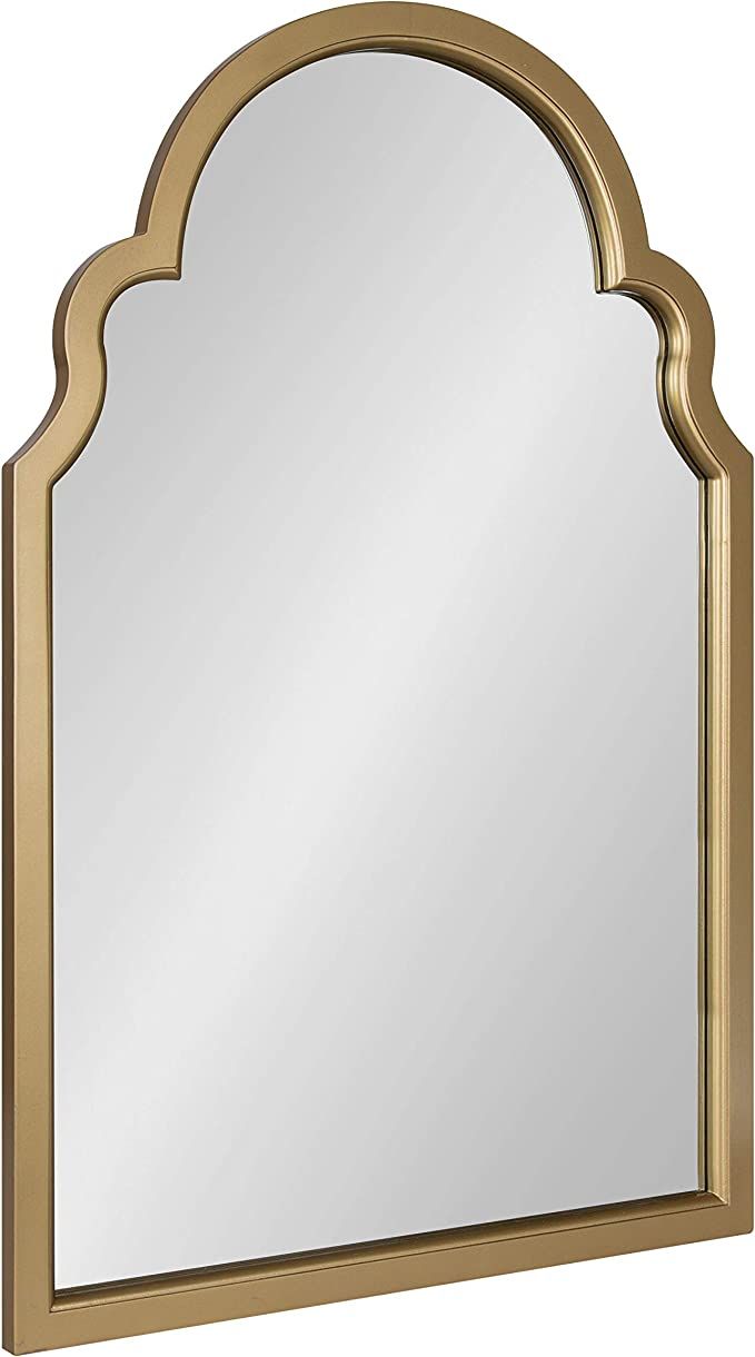 Kate and Laurel Hogan Modern Arched Wall Mirror, 24 x 36, Gold, Glam Moroccan Mirror for Wall | Amazon (US)