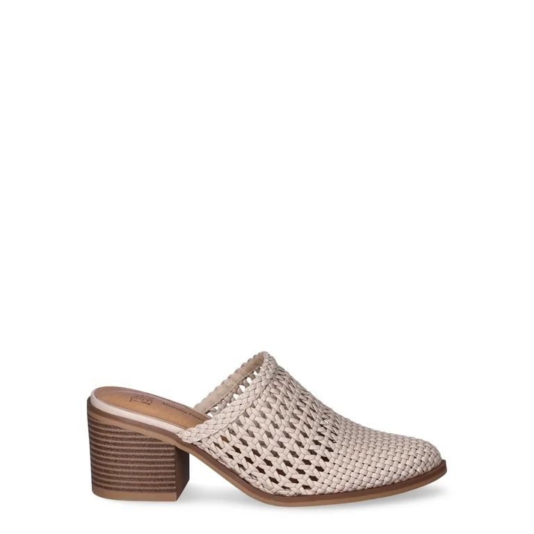 Time and Tru Women's Woven Block Heel Mules | Walmart (US)