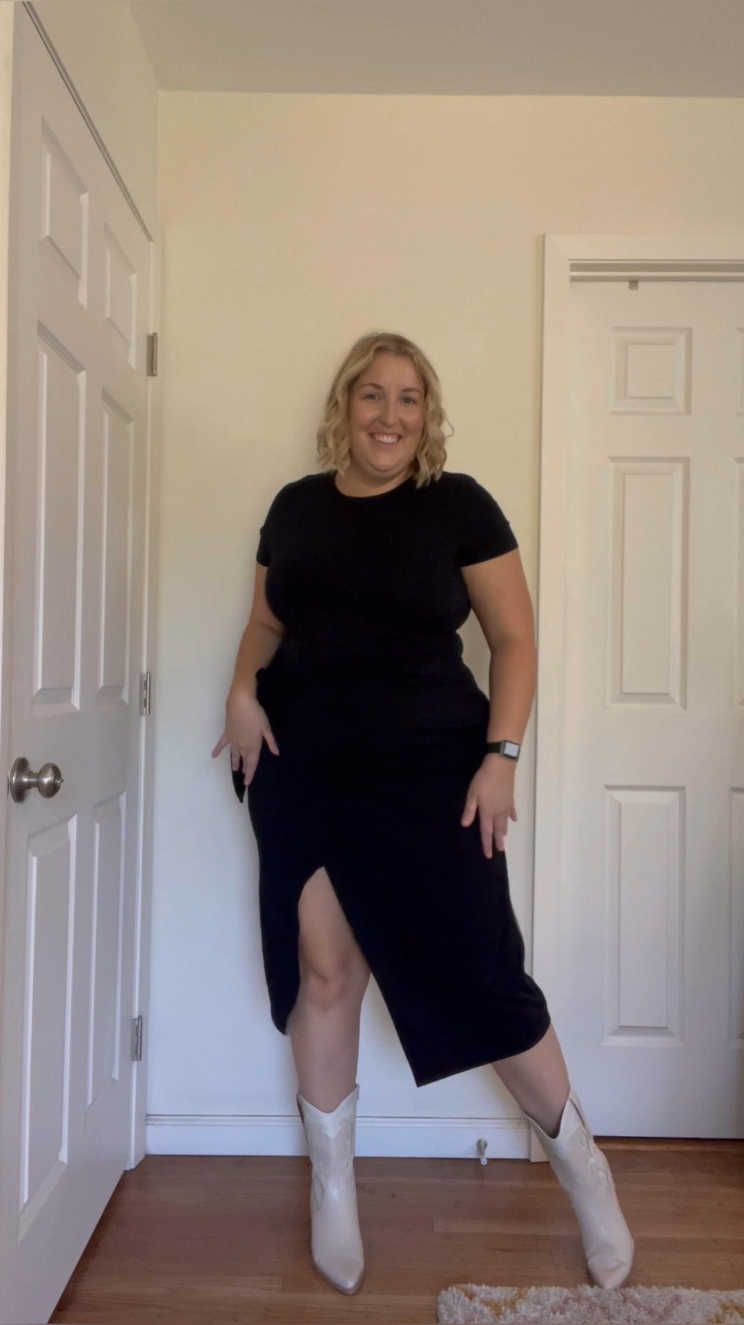 This black knit wrap dress is a fall fashion STAPLE! It’s so soft & stretchy! I’m wearing the XL here, but the XXL fits nicely too - just has a bit more length. And size up half a size in the boots! 

#LTKcurves #LTKsalealert #LTKmidsize