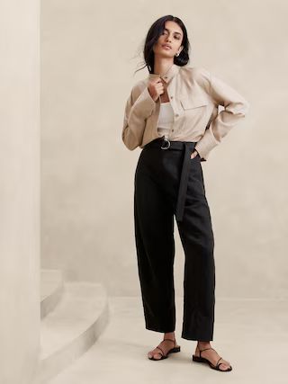 High-Rise Barrel Tencel™-Linen Pant | Banana Republic (US)