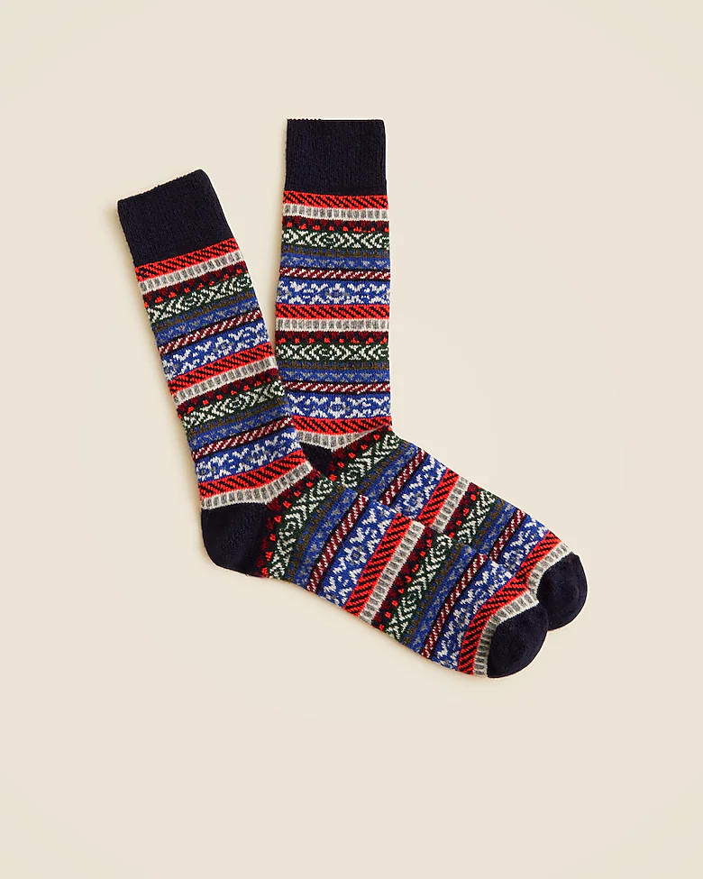 Lambswool-blend Fair Isle socks | J. Crew US