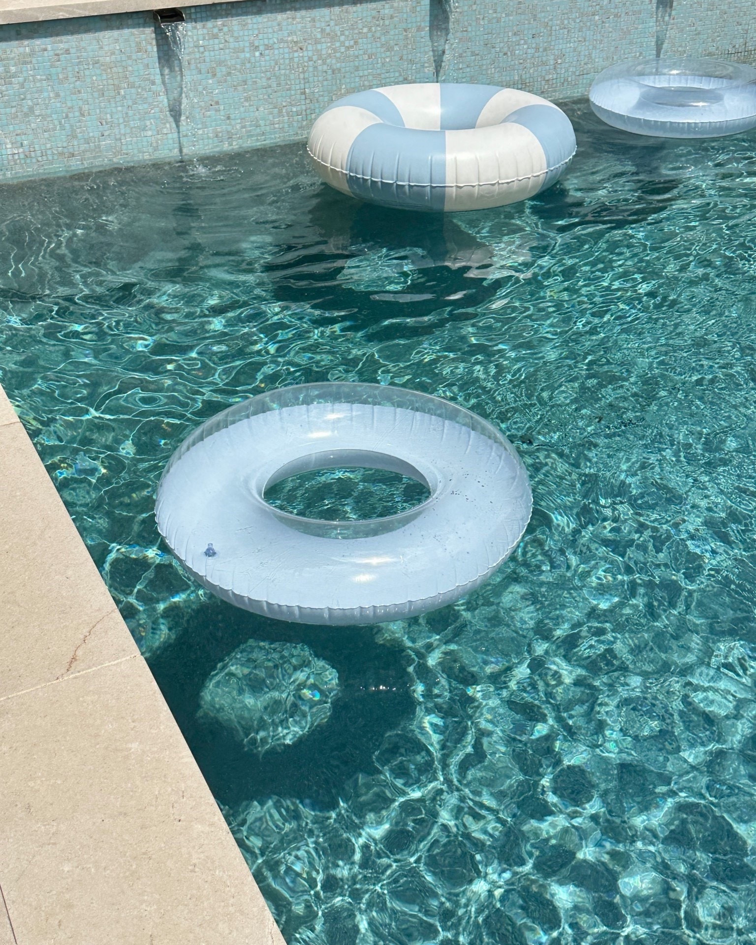 Target has a $10 dupe for my sunnylife striped ring float!  ☀️ pool tube ring float blue and white cabana stripe pool inflatables summer pool accessories swim