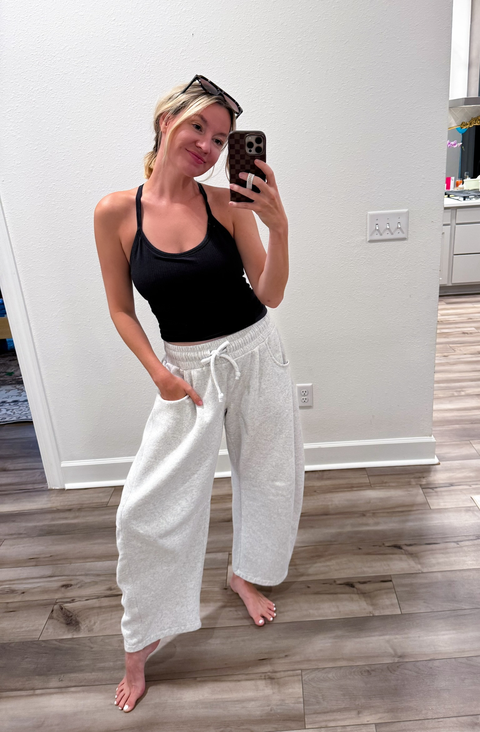 I just got these adorable new barrel sweatpants in from Urban Outfitters and I am loving them! Got them in a small and they are so cozy! Wearing with my favorite tried and true Amazon tank!  

 #LTKgrwm #LTKootd #LTKOver40
