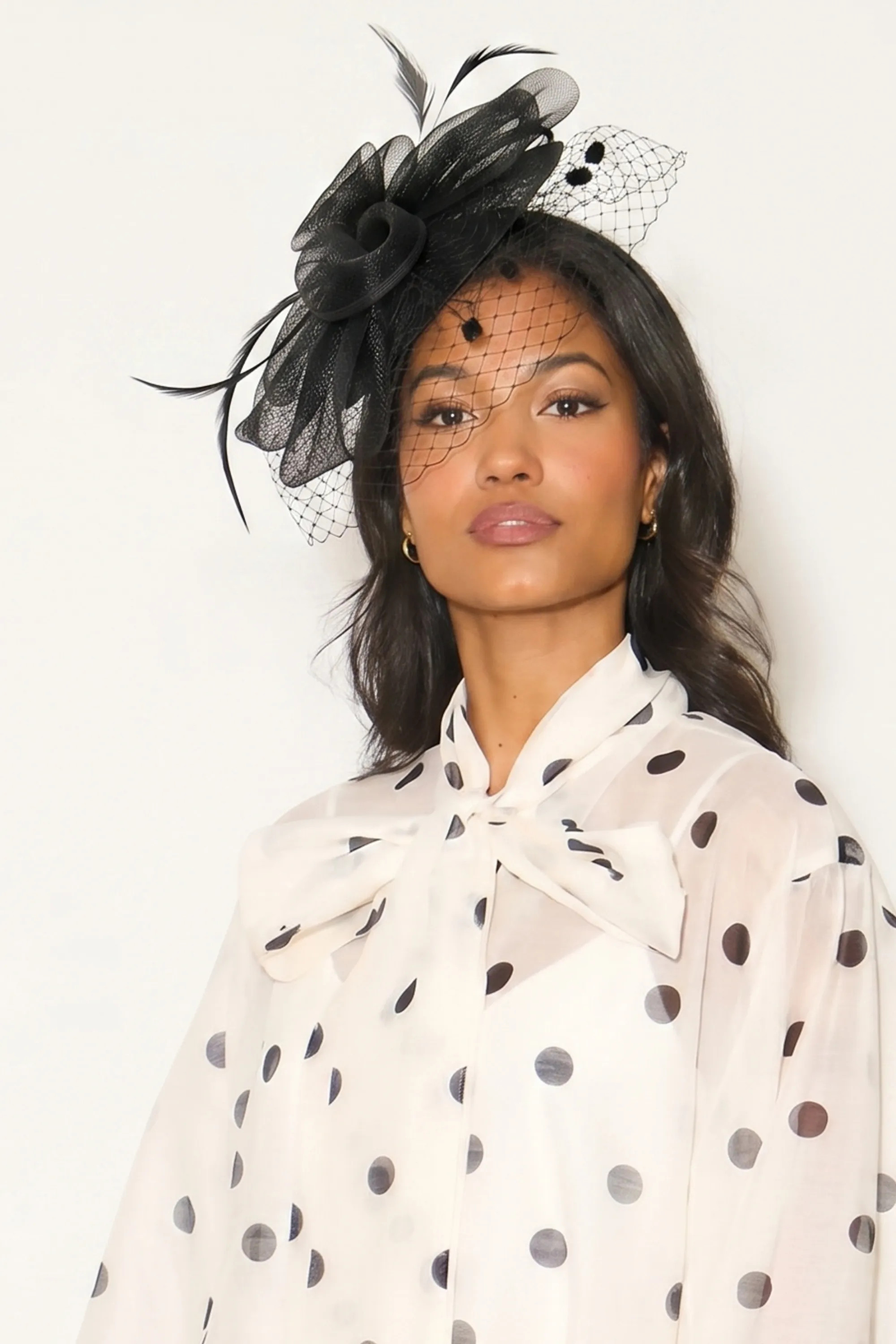 Black CY Mesh Flower Fascinator with Birdcage Veil | Debenhams | Debenhams UK