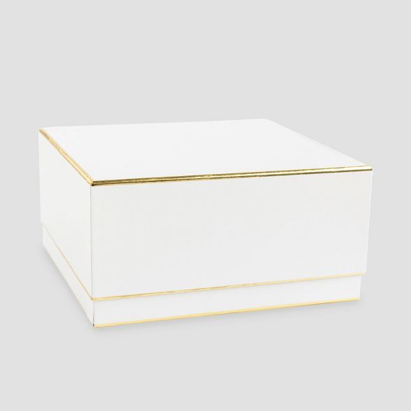 White and Gold Edge Large Square Box - Sugar Paper™ | Target