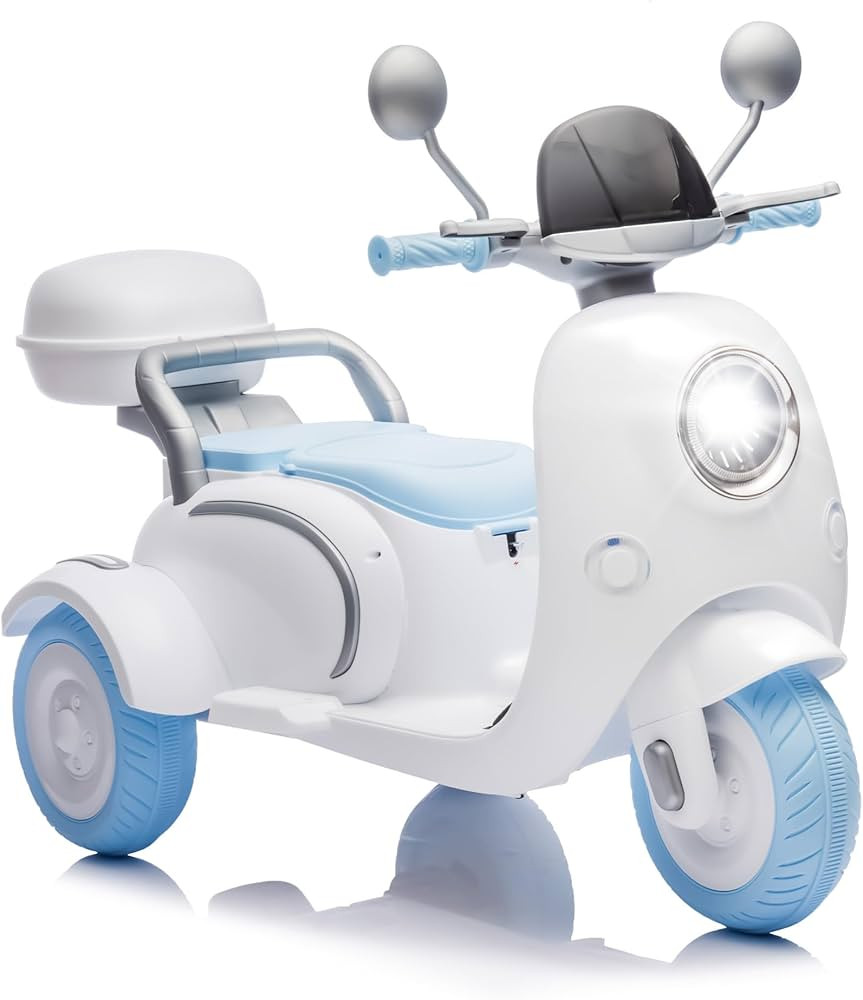 Upgrade 2 Seats Kids Motorcycle with 2 Motor, 12V Ride On Electric Car, 3 Wheels Motorbike with U... | Amazon (US)