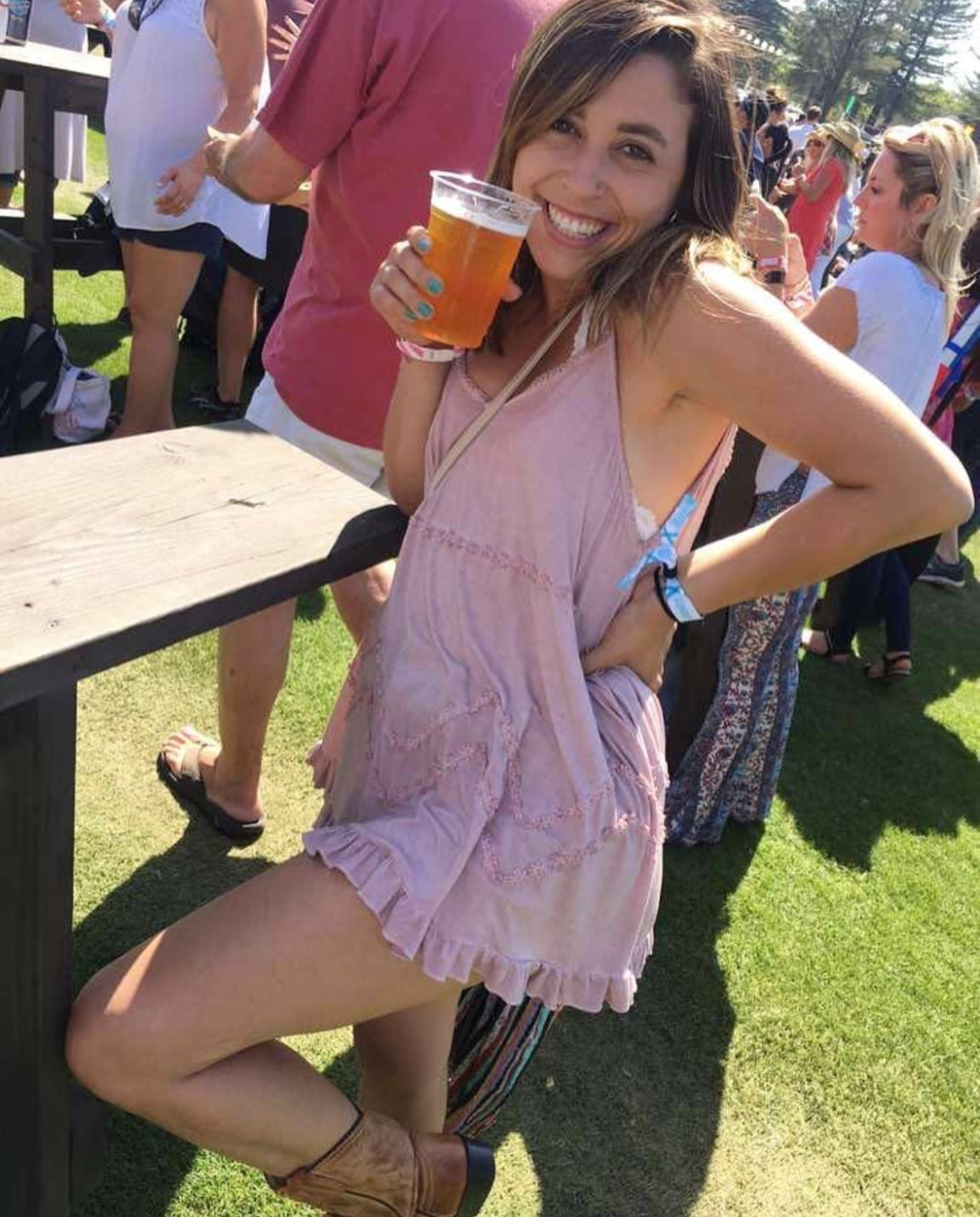 Festival attire! Pink flow dress with a white lacy bralette and cowgirl boots 👢 

#LTKSeasonal #LTKStyleTip #LTKParties
