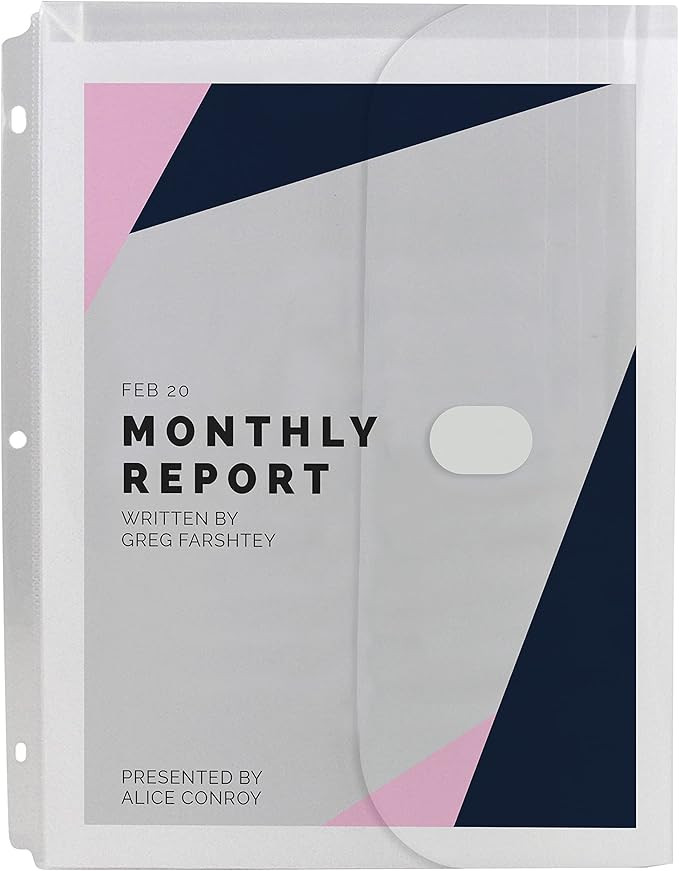 C-Line Biodegradable Acid-Free Poly Binder Pocket with 1-Inch Gusset, Side Loading, Clear, 10 Poc... | Amazon (US)