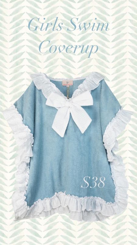 Blue & bows! Love this adorable swim coverup for little girls! #blue #bows 

#LTKkids #LTKfamily