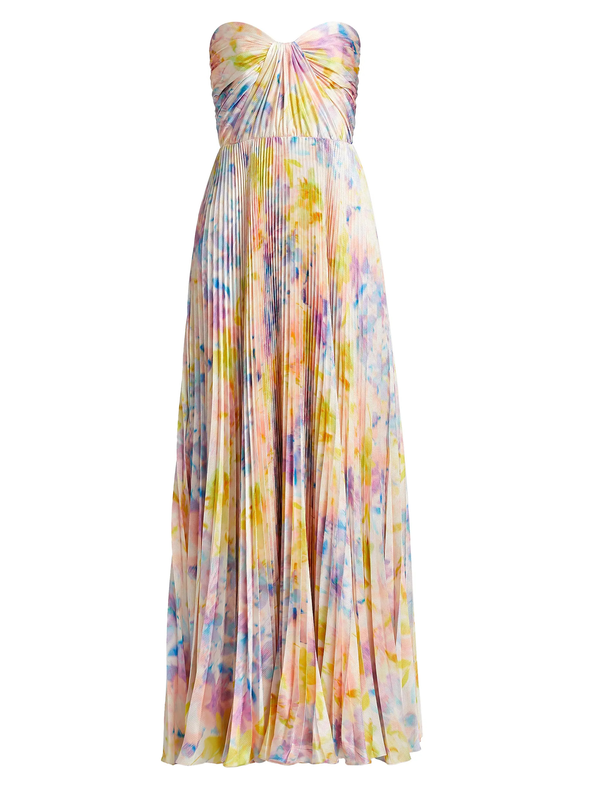 Naomi Abstract Print Satin Strapless Gown | Saks Fifth Avenue
