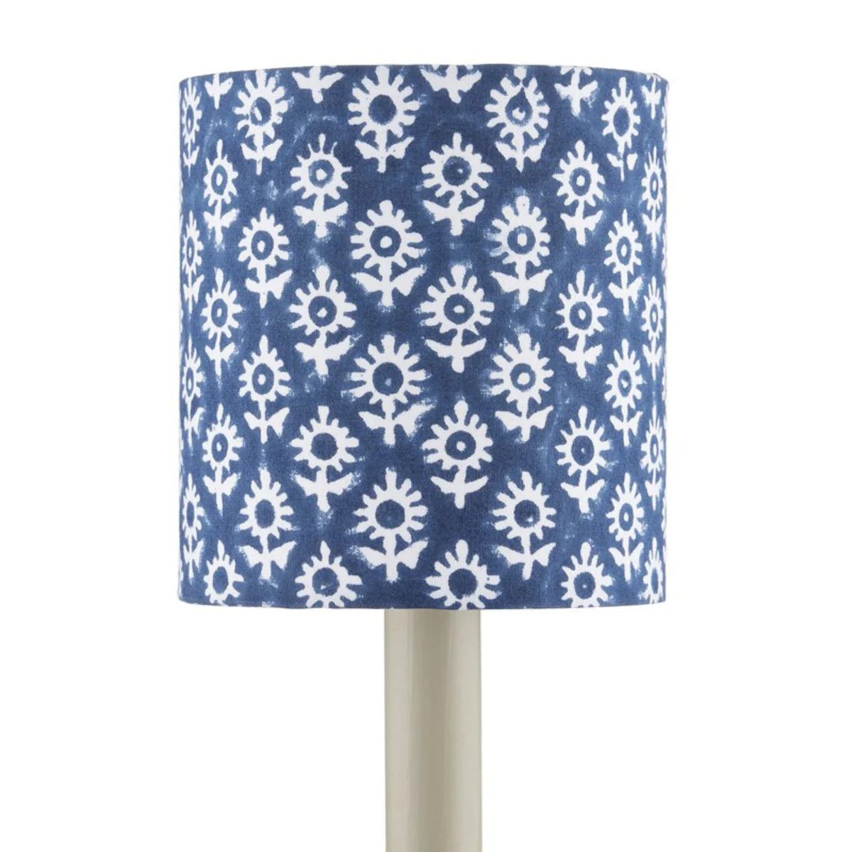 Block Print Navy Drum Chandelier Shade | The Well Appointed House, LLC