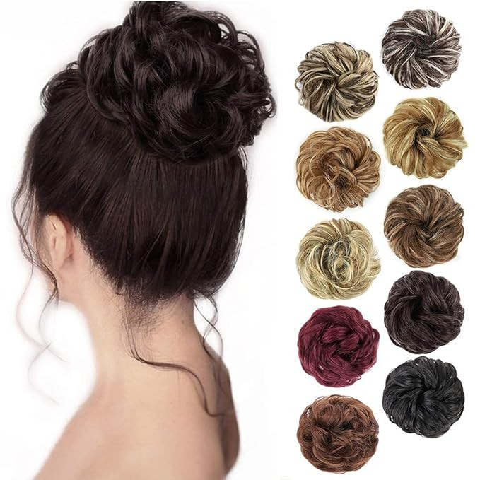 MORICA Messy Bun Hair Piece Curly Fake Hair Bun Scrunchies Extensions Synthetic Chignon Updo Hair... | Amazon (US)