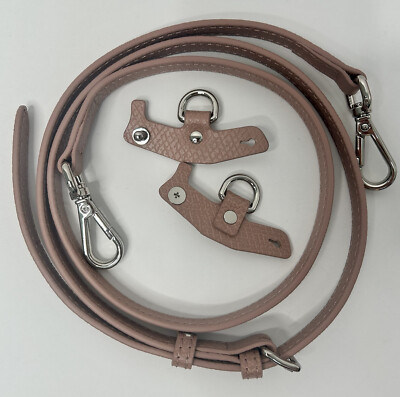 Crossbody leather strap set to transform bags or pouches, pink/silver hardware | eBay CA