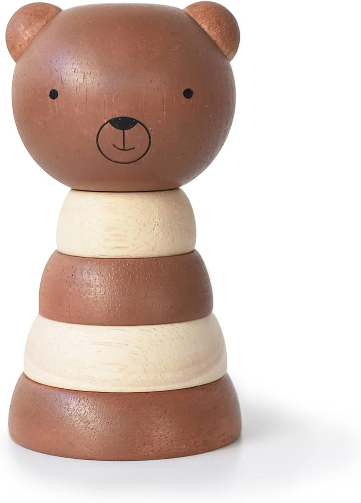 Wee Gallery Wood Stacker (Bear) Classic Learning Toy for Baby Development, Motor Skills, Problem ... | Amazon (US)