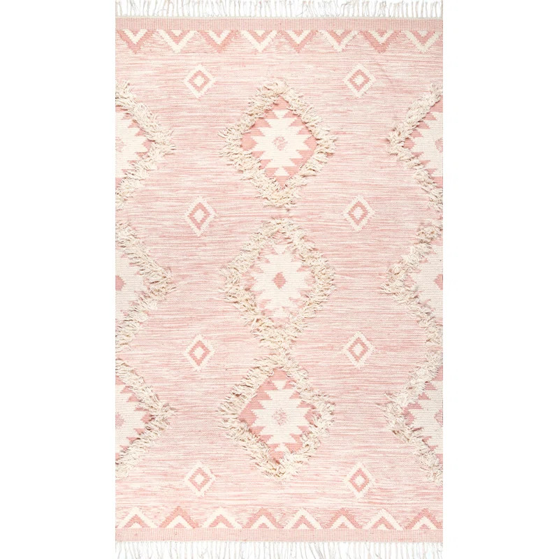 Crayford Handmade Wool Pink Rug | Wayfair North America