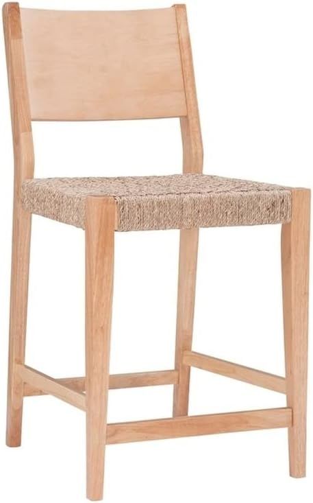 Powell Furniture Linon Patty Set of Two Wood 24" Counter Stools in Natural Brown | Amazon (US)