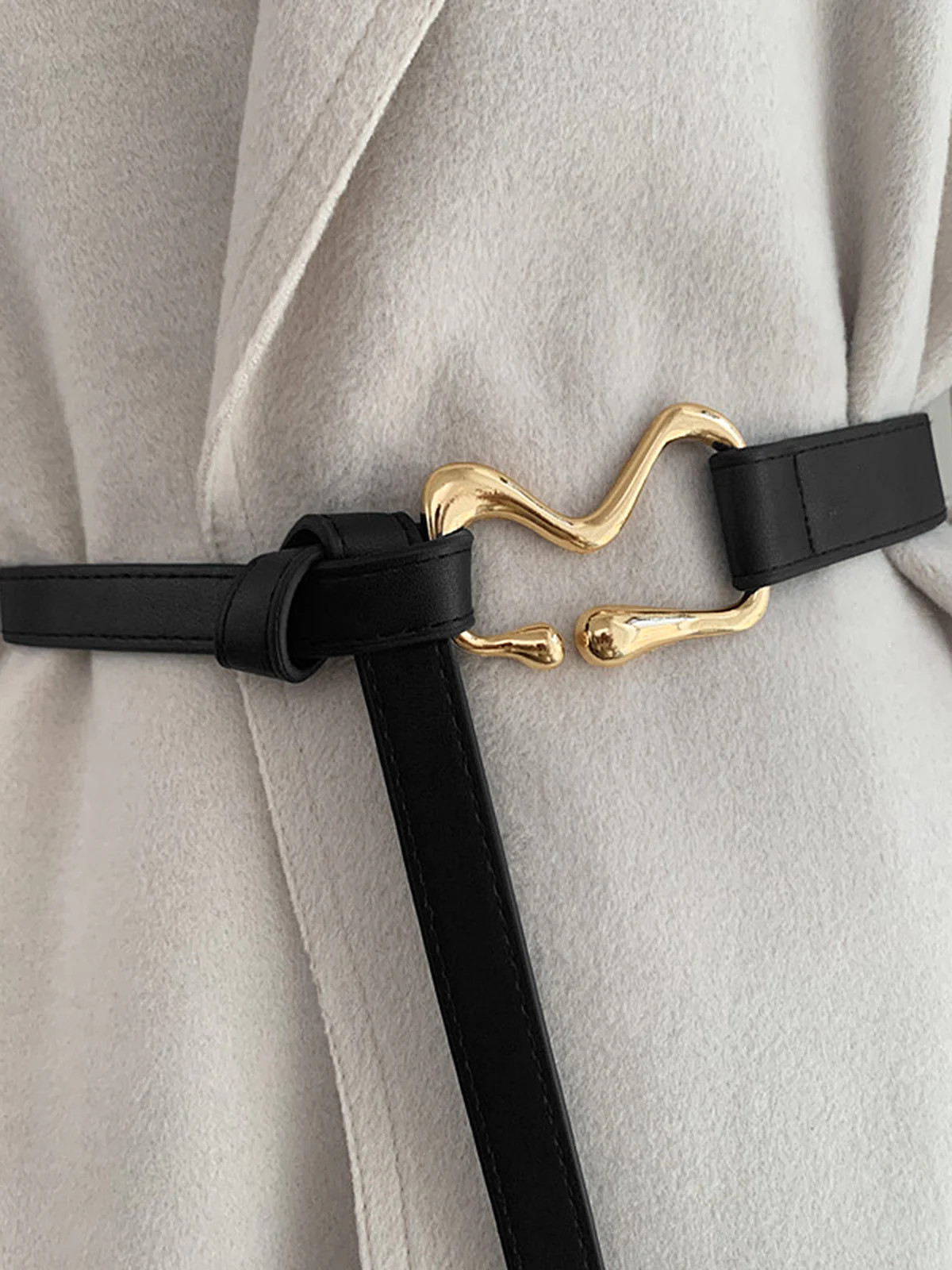 Unique Gold Buckle Knot Detail Belt | Commense