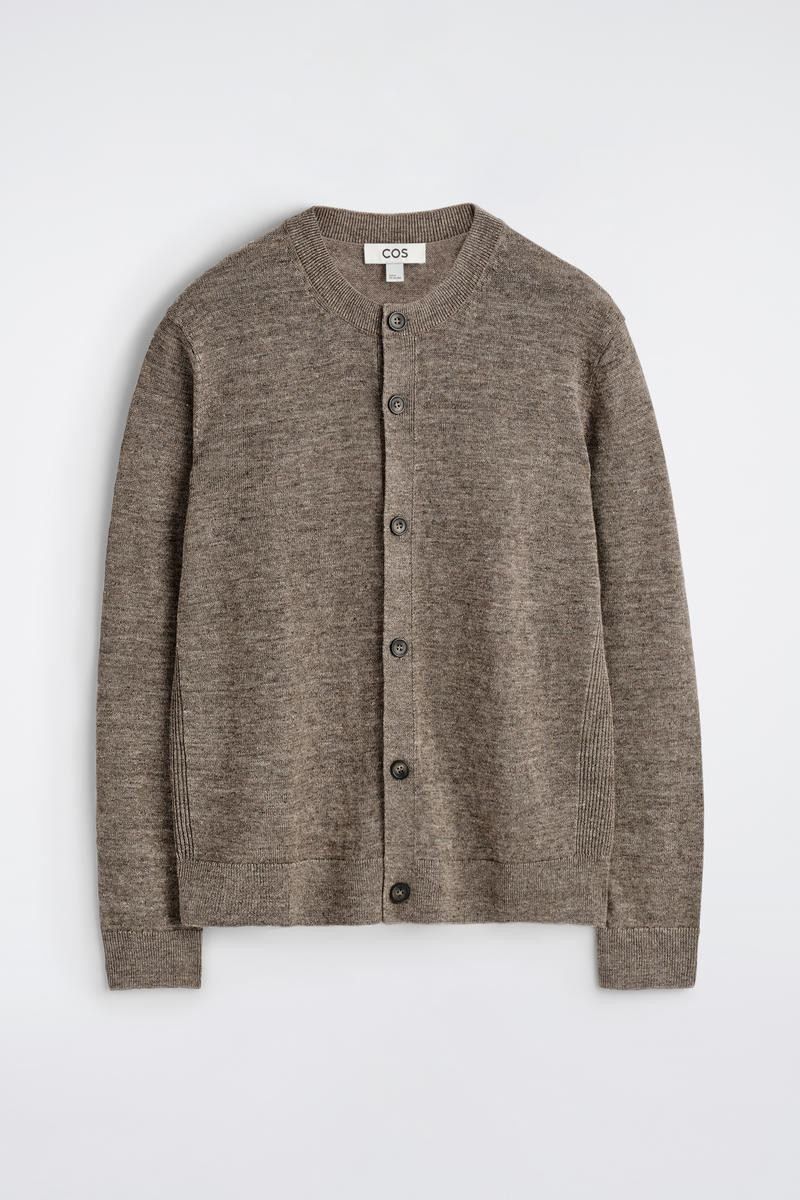 Knitted Linen Cardigan in Beige | COS UK