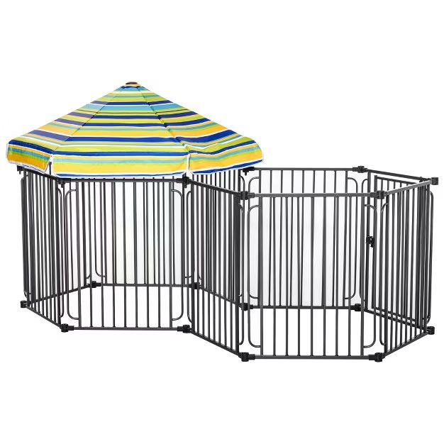 PawHut Dog Playpen with Door & Removable Cover for Small & Most Medium Sized Dogs Indoor & Outdoo... | Target