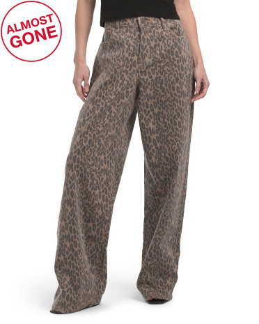 Cheetah Print Low Slung Baggy Jeans | TJ Maxx