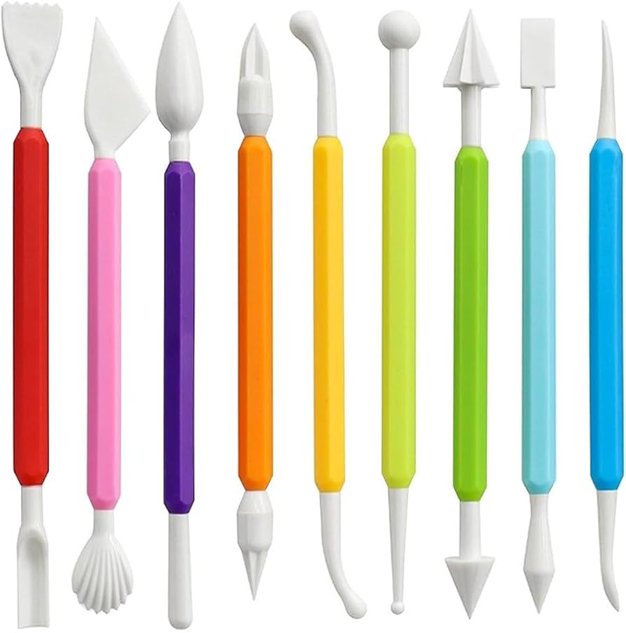 LINPHCEY 9Pcs Pottery Clay Sculpting Tools Polymer Clay Tools, Wood Carving Tools Pottery Clay Mo... | Amazon (US)