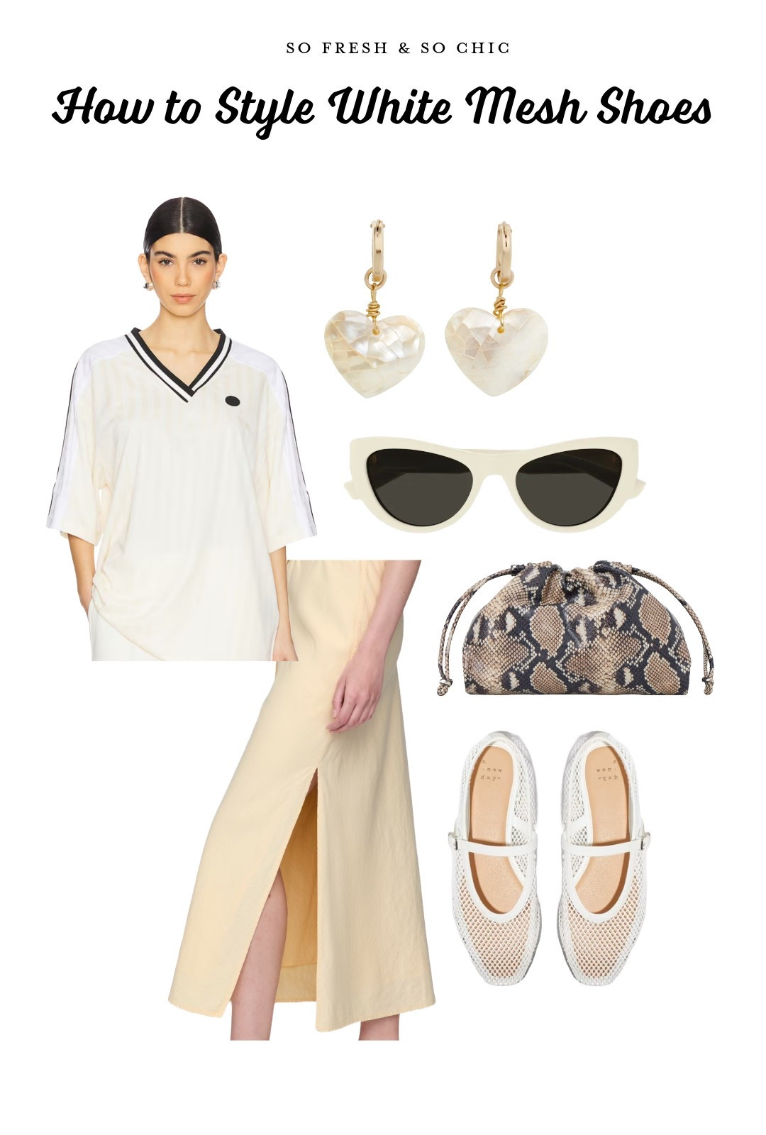 How to style white mesh shoes!
-
Mesh Mary Jane’s - target mesh shoes - snakeskin leather clutch bag - butter yellow linen midi skirt - white soccer jersey style top - sporty feminine outfit - white sunglasses sale - white heart earrings - affordable ootd 

#LTKStyleTip #LTKShoeCrush #LTKFindsUnder100