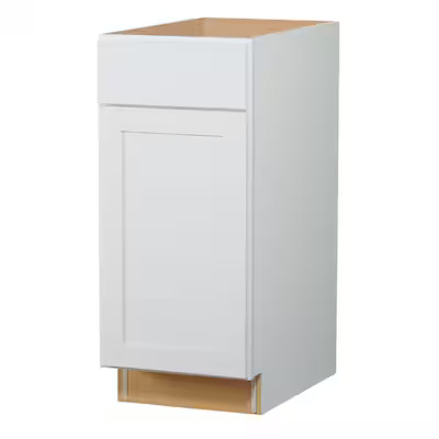 Diamond NOW Arcadia 18-in W x 35-in H x 23.75-in D White Laminate Door and Drawer Base Fully Asse... | Lowe's