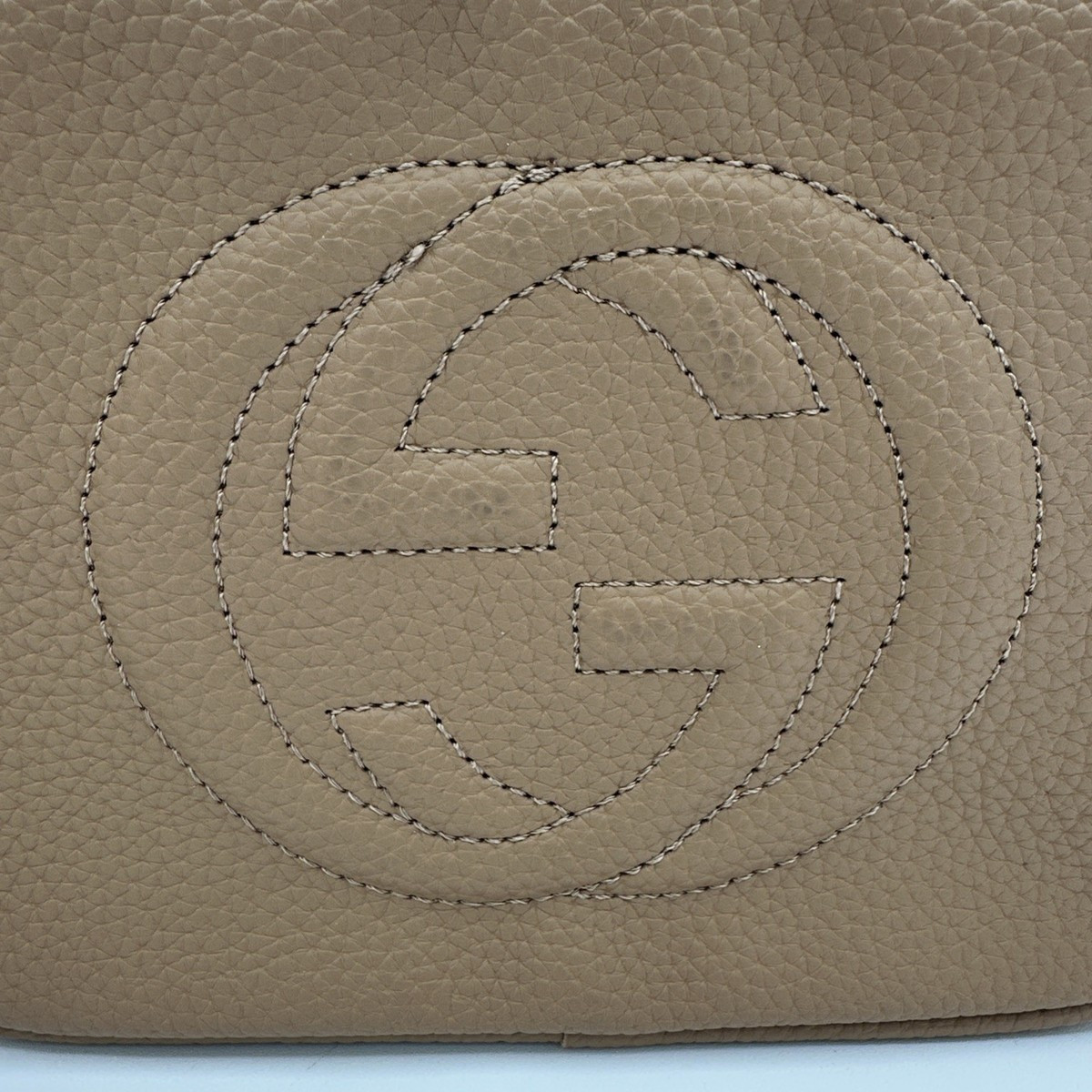 Gucci Soho Disco GG Leather Crossbody Bag Beige Taupe Italy Authentic | eBay US