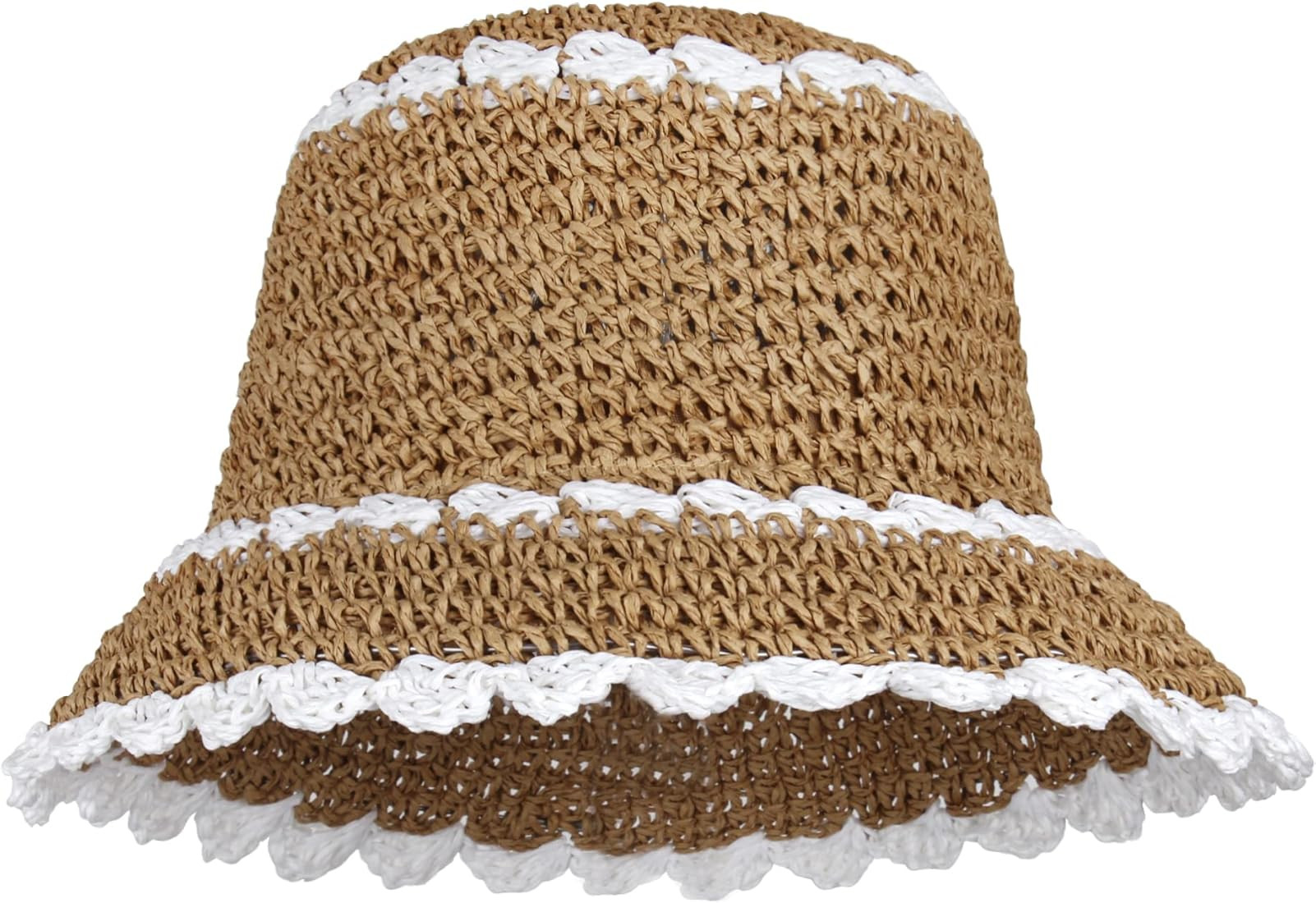 Minache Foldable Wide Brim Colorful Crochet Straw Hat,Outdoor Sun Visor Hat UPF 50+ Summer for Wo... | Amazon (US)