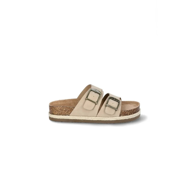 Time and Tru Women's Platform Footbed Slide Sandals | Walmart (US)