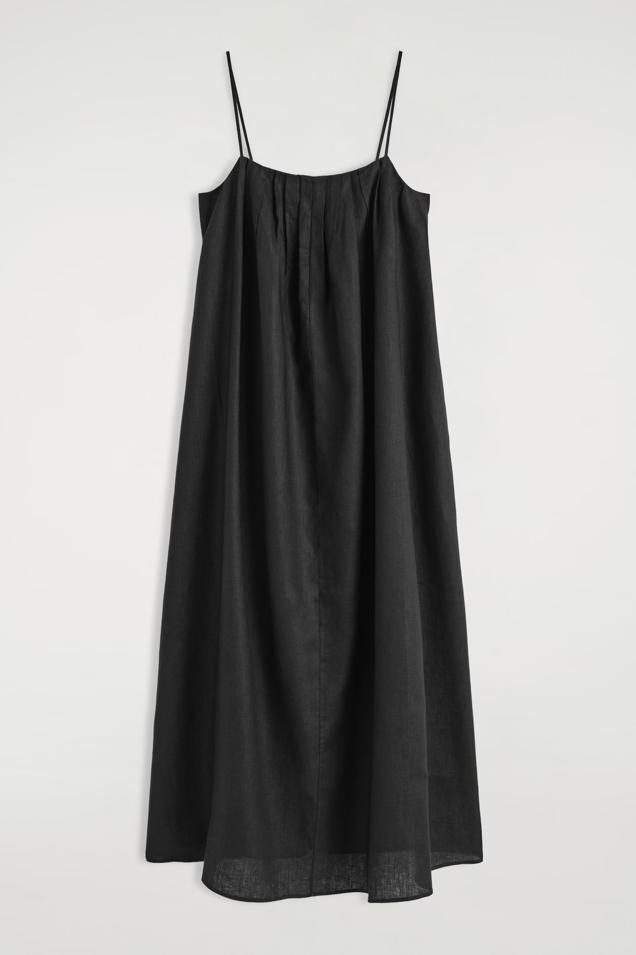 PLEATED LINEN MAXI DRESS - BLACK | COS (US)