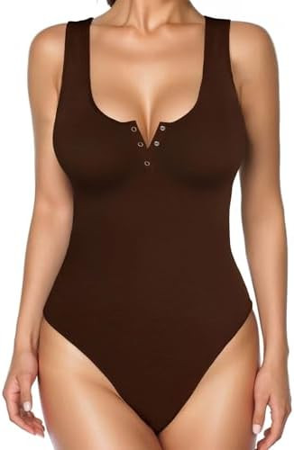 Popilush Bodysuits for Women Tummy Control Body Suits Thong Summer Outfits | Amazon (US)