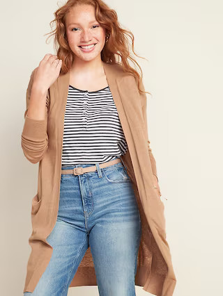 Super-Long Open-Front Sweater for Women | Old Navy (US)