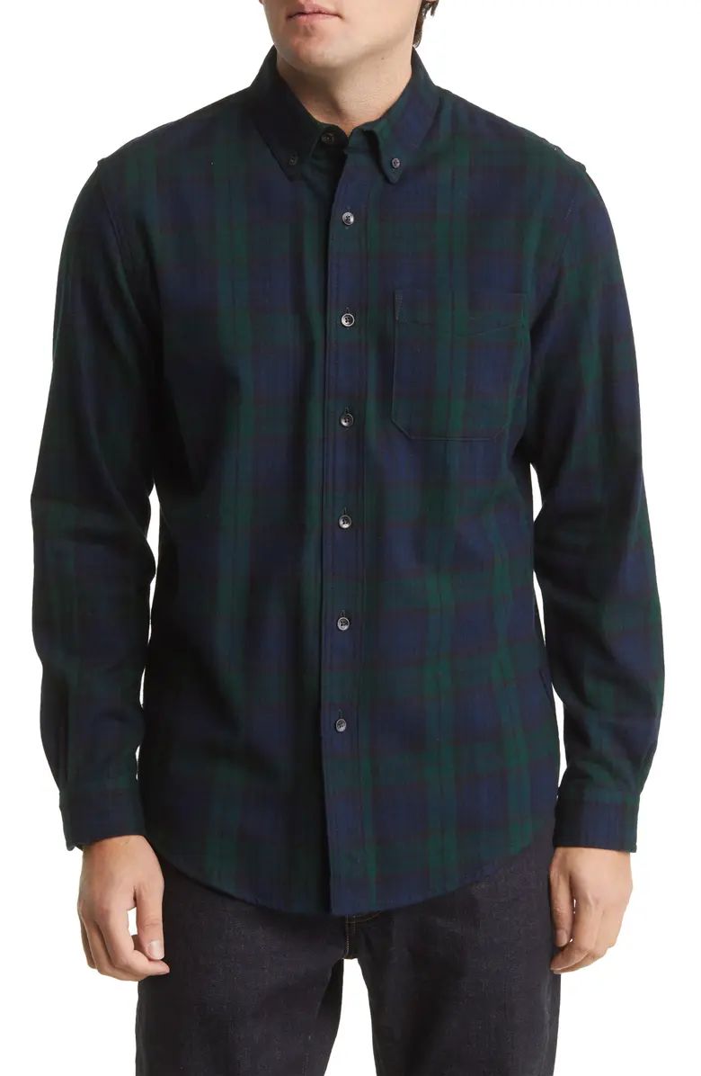 L.L.Bean Scotch Fitted Plaid Flannel Button-Down Shirt | Nordstrom | Nordstrom