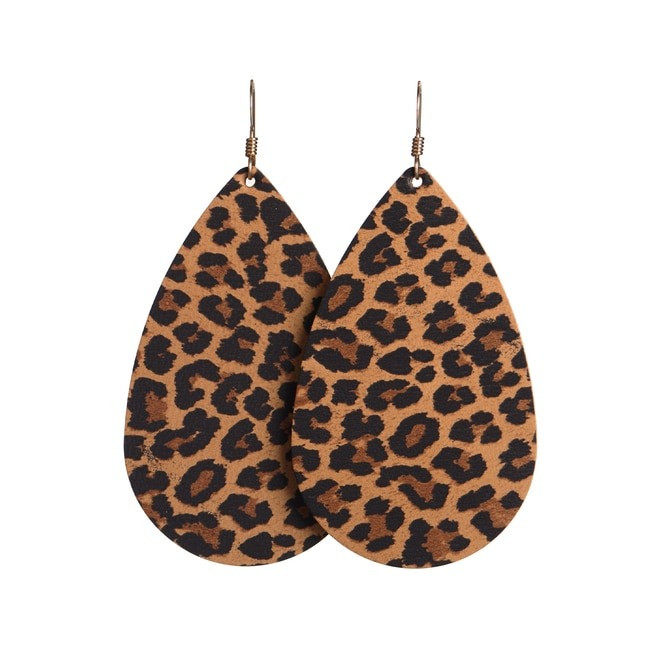 Spotted Leopard Leather Earrings | Nickel and Suede