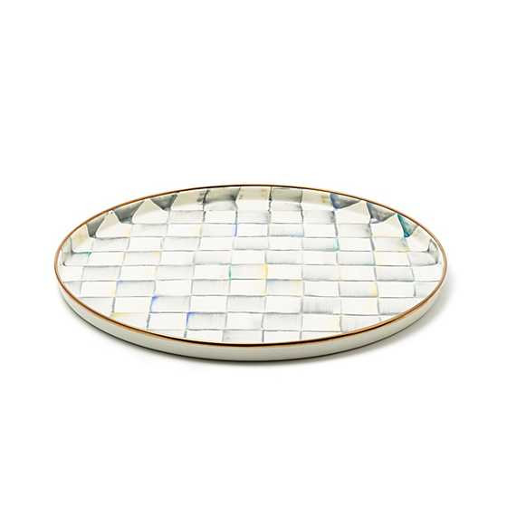 Sterling Check Enamel Round Tray | MacKenzie-Childs
