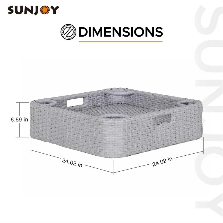 Floating Pool Tray Floating Serving Tray Table & Bar - Pool Floats for Adults, Spas, & Pool Parties - Floating Tray for Pool Serving Drinks, Sunjoy Floating Brunch 24x24'', Food on The Water -Grey - Walmart.com | Walmart (US)