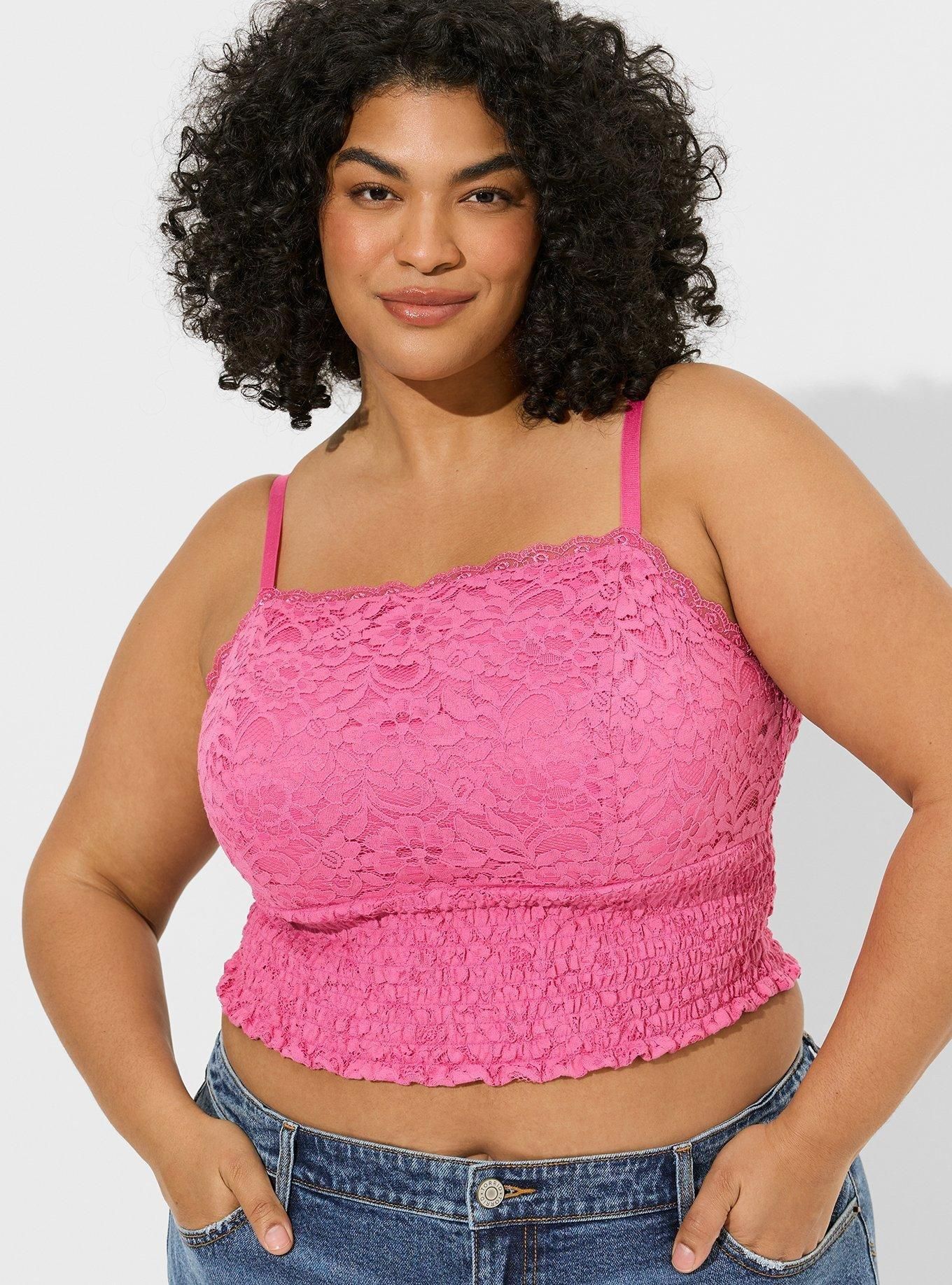 Lace Square Neck Smocked Crop Top | Torrid (US & Canada)