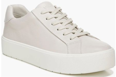 Vince white leather platform sneakers on sale. Also in black. 

#LTKSaleAlert #LTKShoeCrush