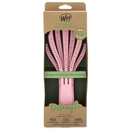 Wet Brush Go Green Curl Hair Brush Detangler, Soft, Flexible Bristles, Pink 1 Ct, Wet Or Dry Hair | Walmart (US)