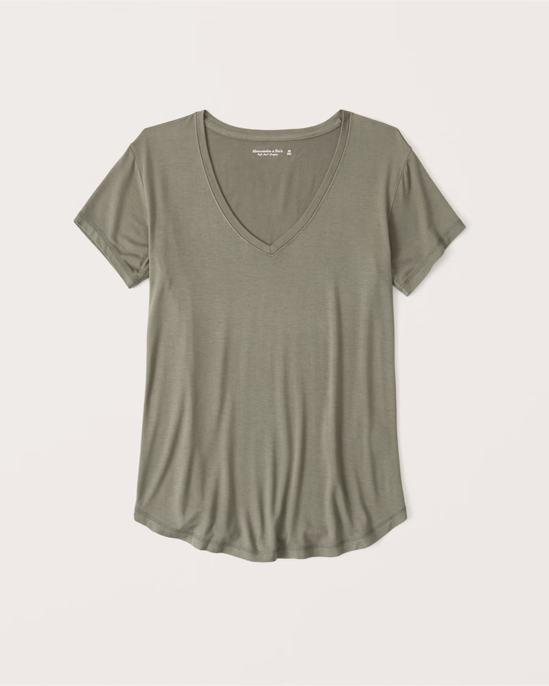 Women's Drapey V-Neck Legging Tee | Women's | Abercrombie.com | Abercrombie & Fitch (US)